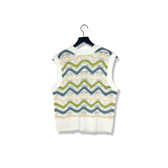 NWT! Rails Mabel Crochet Stripe Sweater Vest, Size Large - Picture 2 of 6